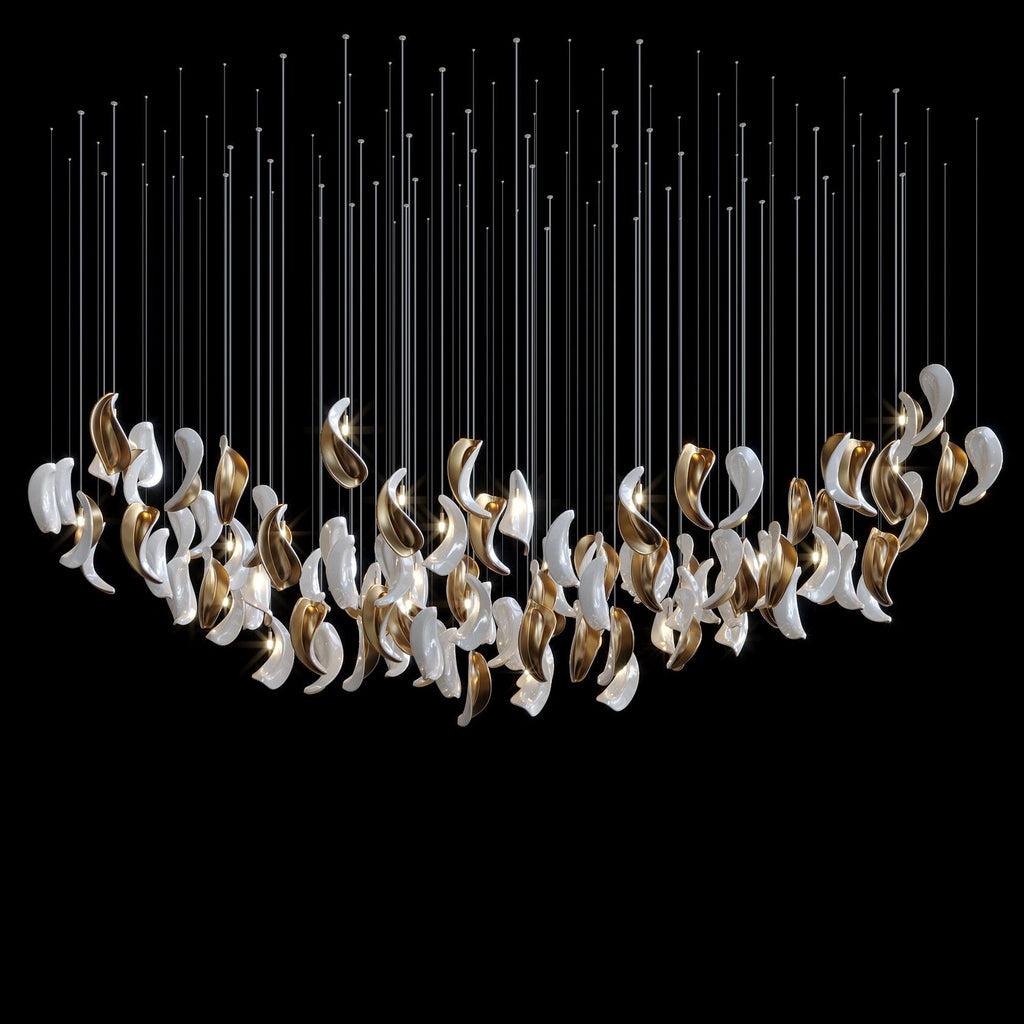 White Crescent Cascade Chandelier