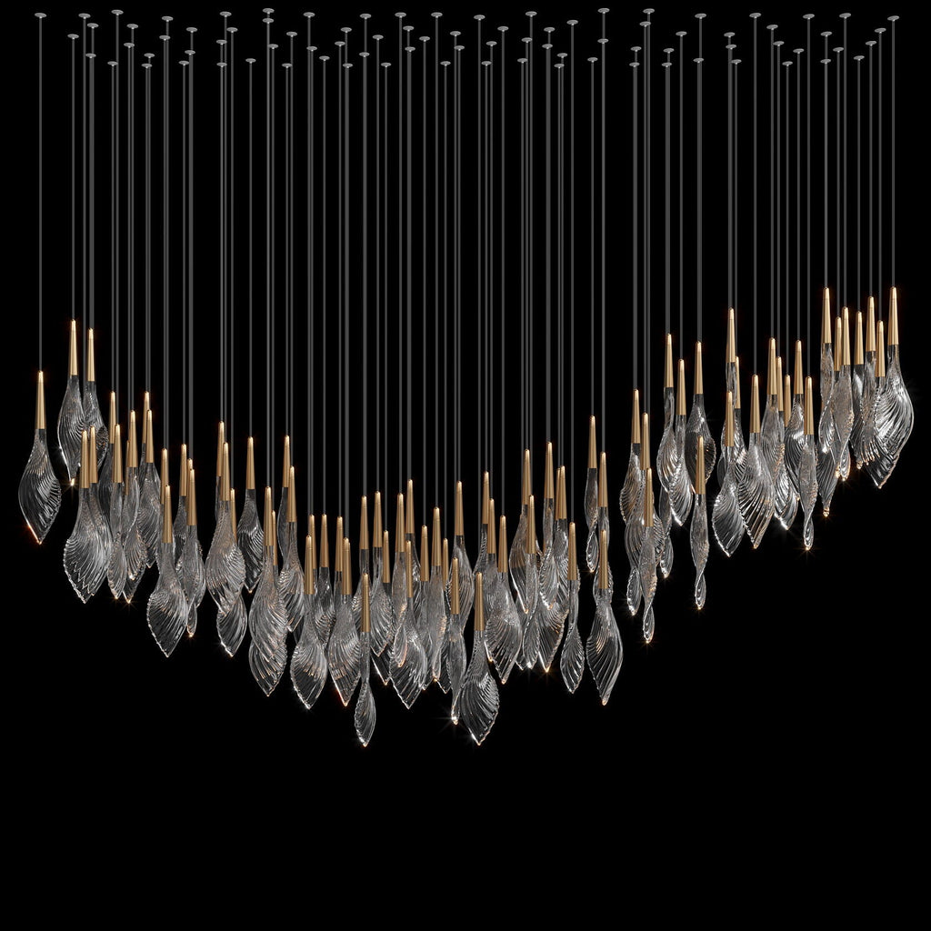 Clear Feather Glow Chandelier