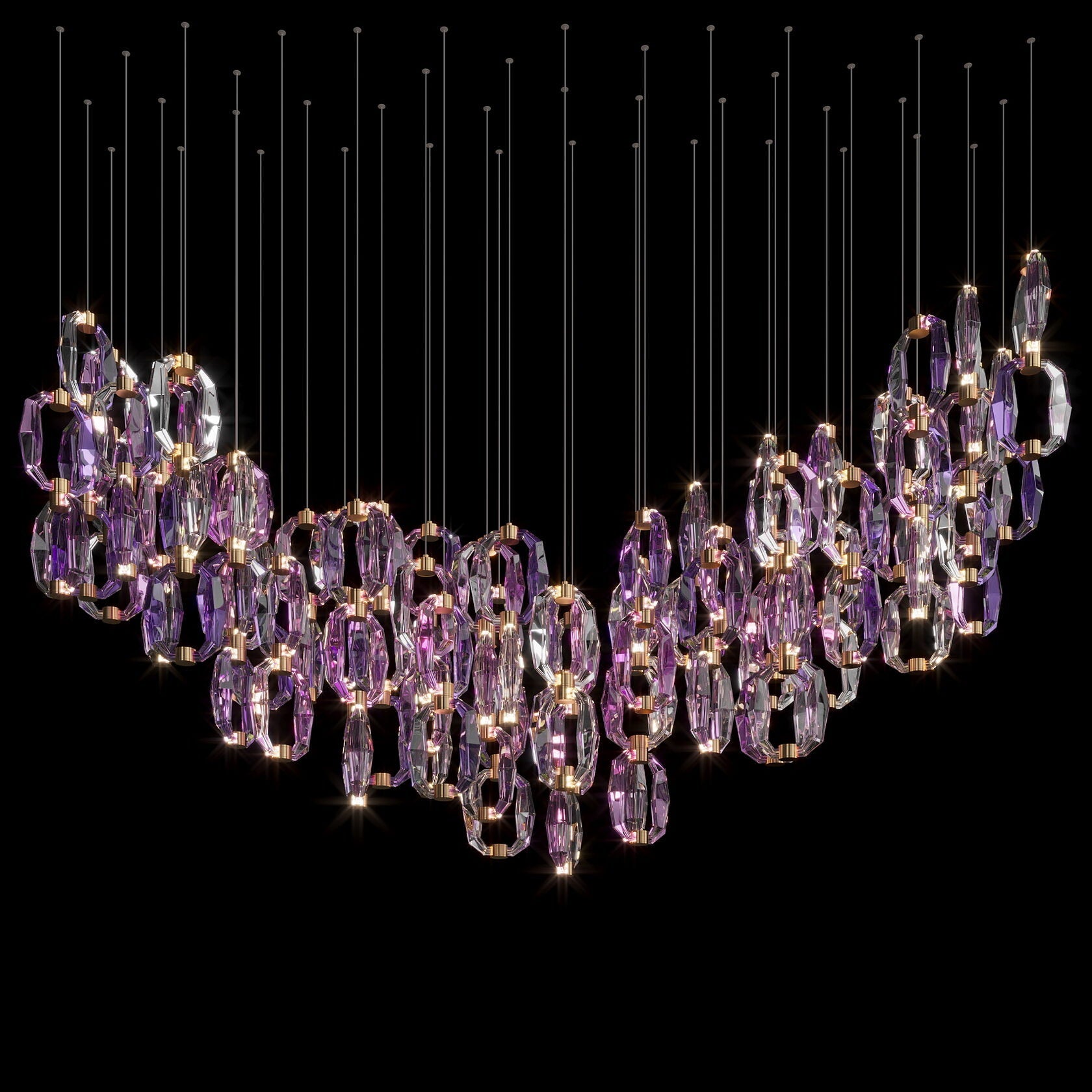 Violet Crystal Link Chandelier