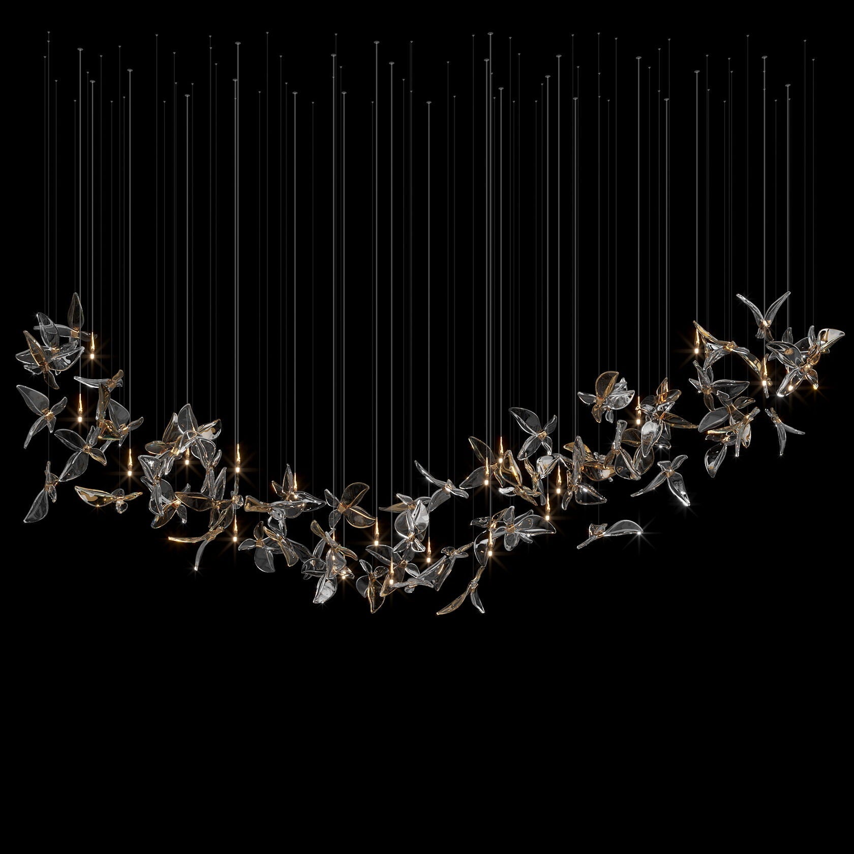 Smoke Butterfly Flight Chandelier