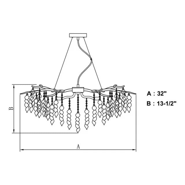 Luxury Crystal Geometric Branch Chandelier by Bling Lighting Studio
