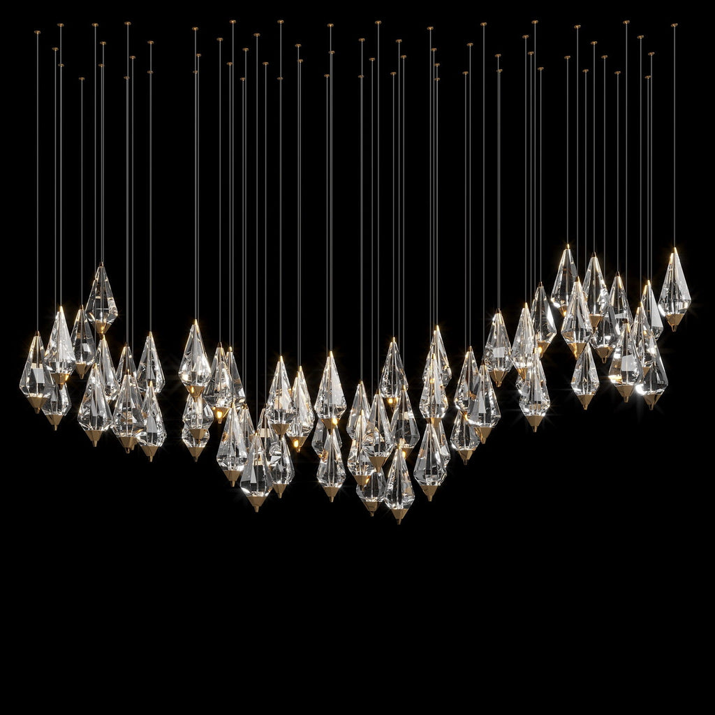 Crystal Teardrop Cascade Chandelier
