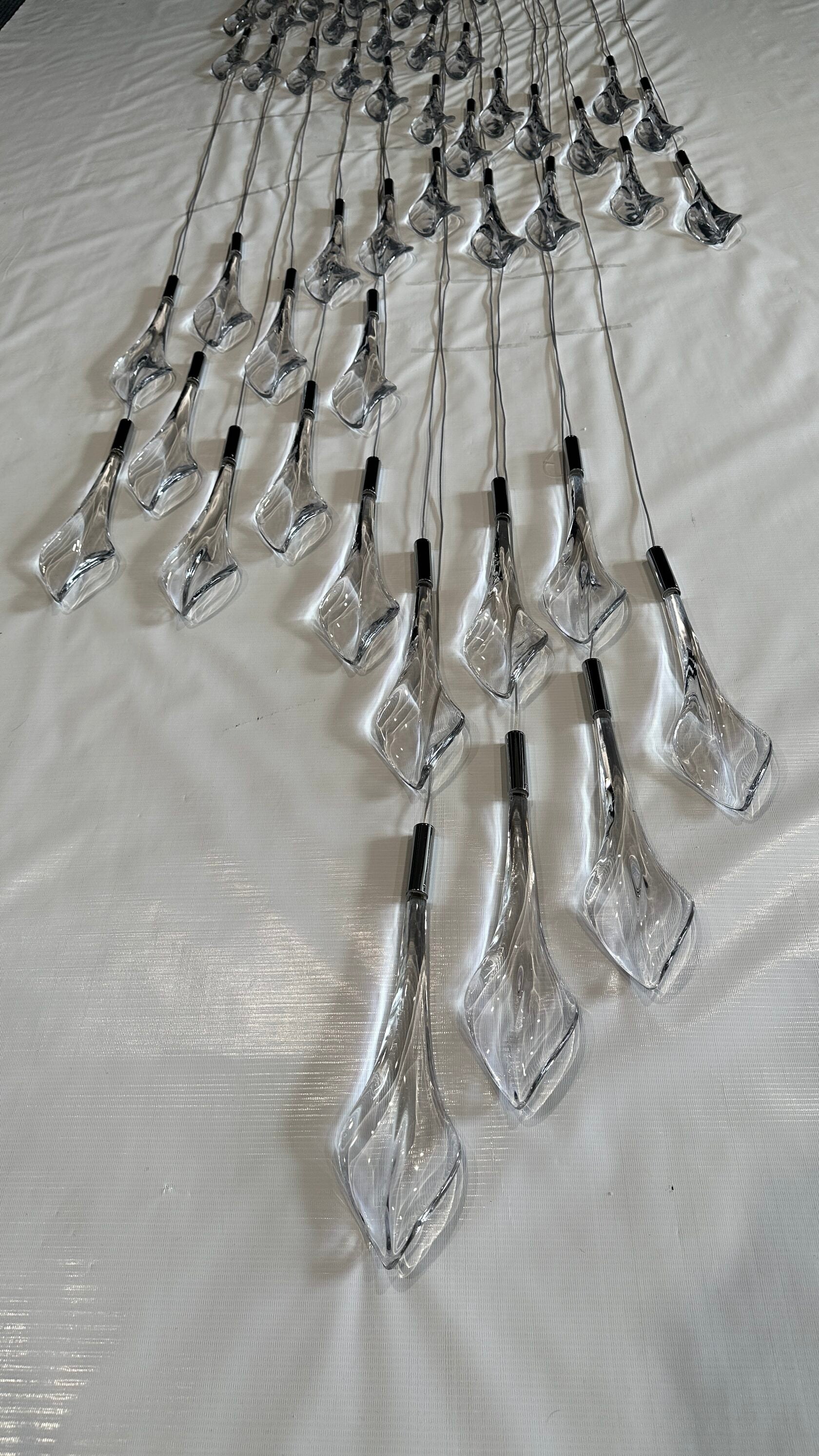 Crystal Flame Rain Chandelier