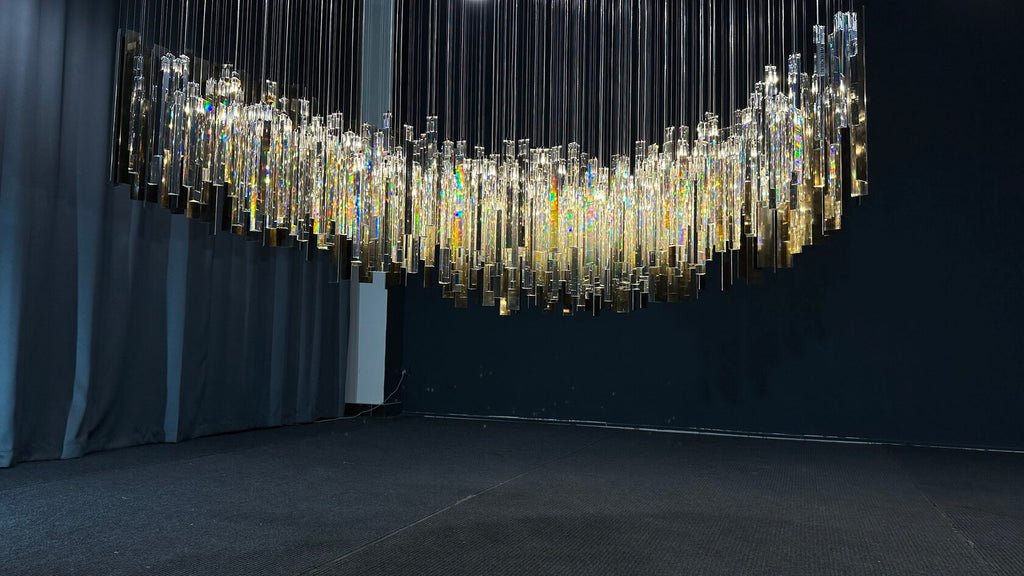 Crystal Ribbon Waterfall Chandelier