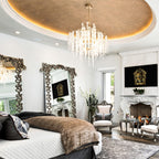 Silver Flower Branch Chandelier with Icicle Details detail view