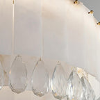 Stuart 23" Alabaster & Crystal Round Chandelier material and finish detail
