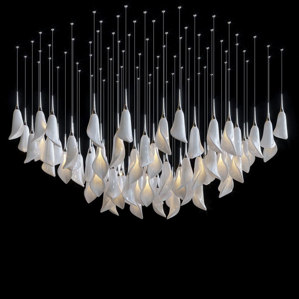 White Petal Drop Chandelier