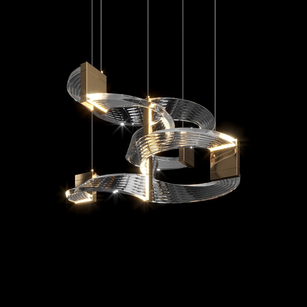 Crystal Crescent Cascade Chandelier
