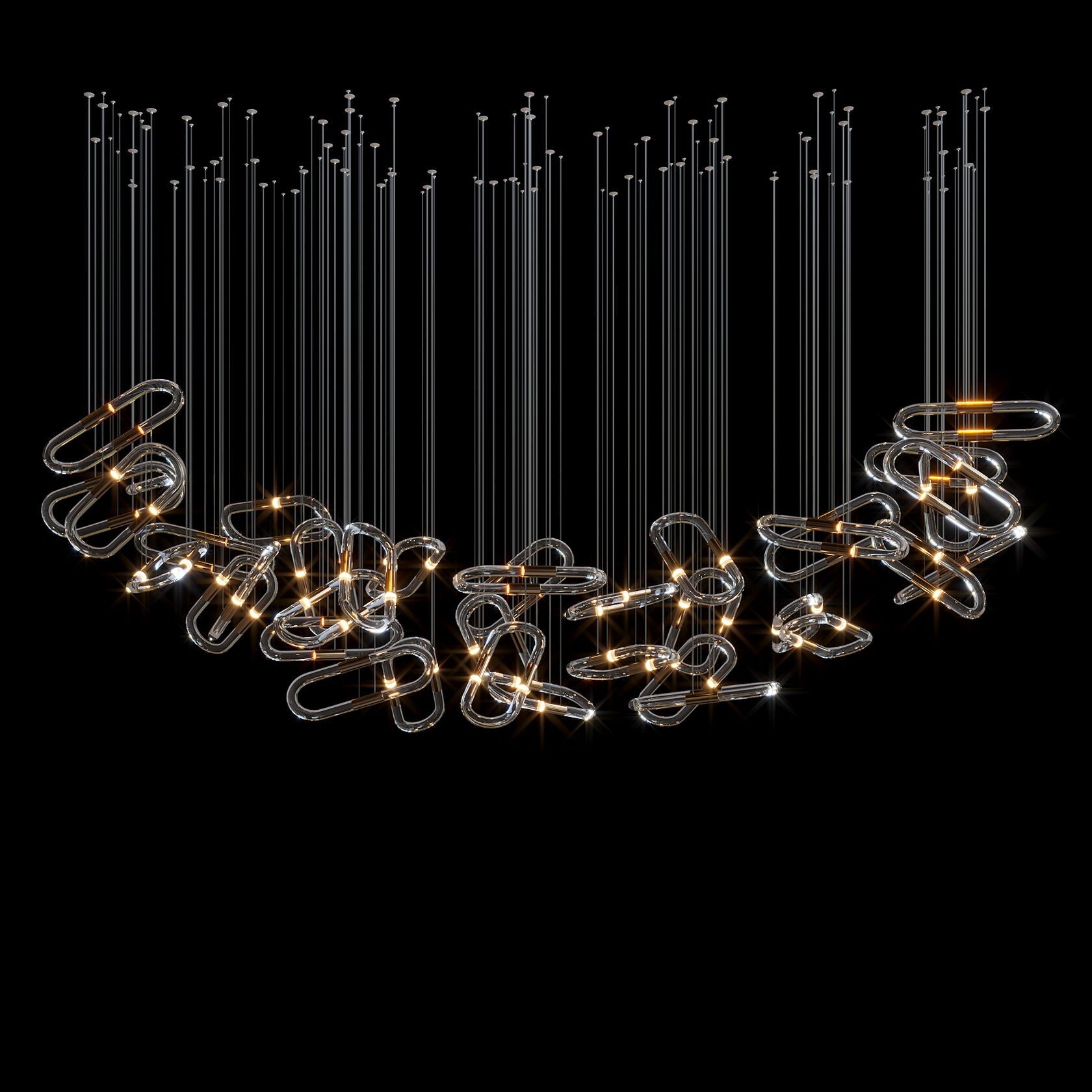 Glass Link Cascade Chandelier
