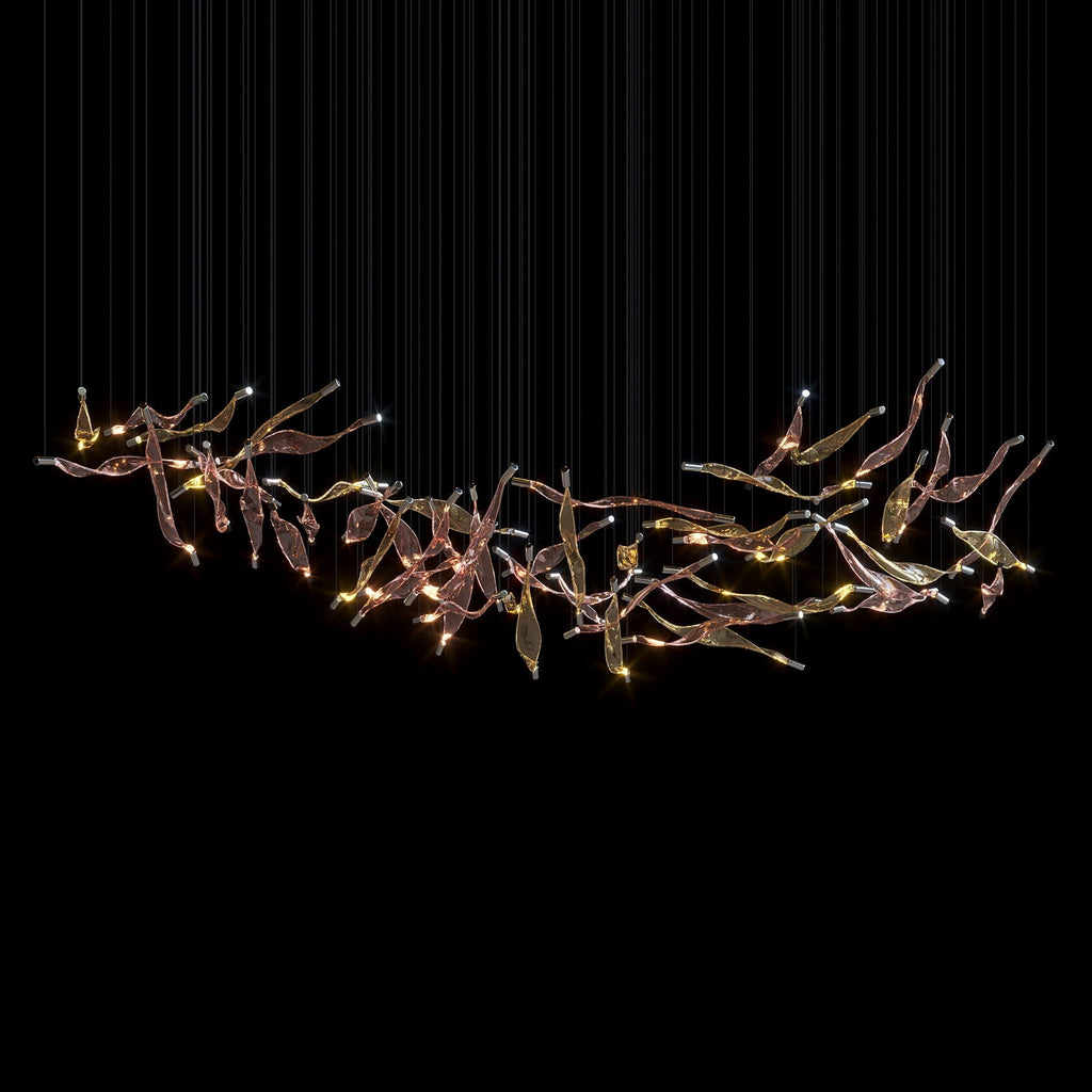 Blush Ribbon Wave Chandelier