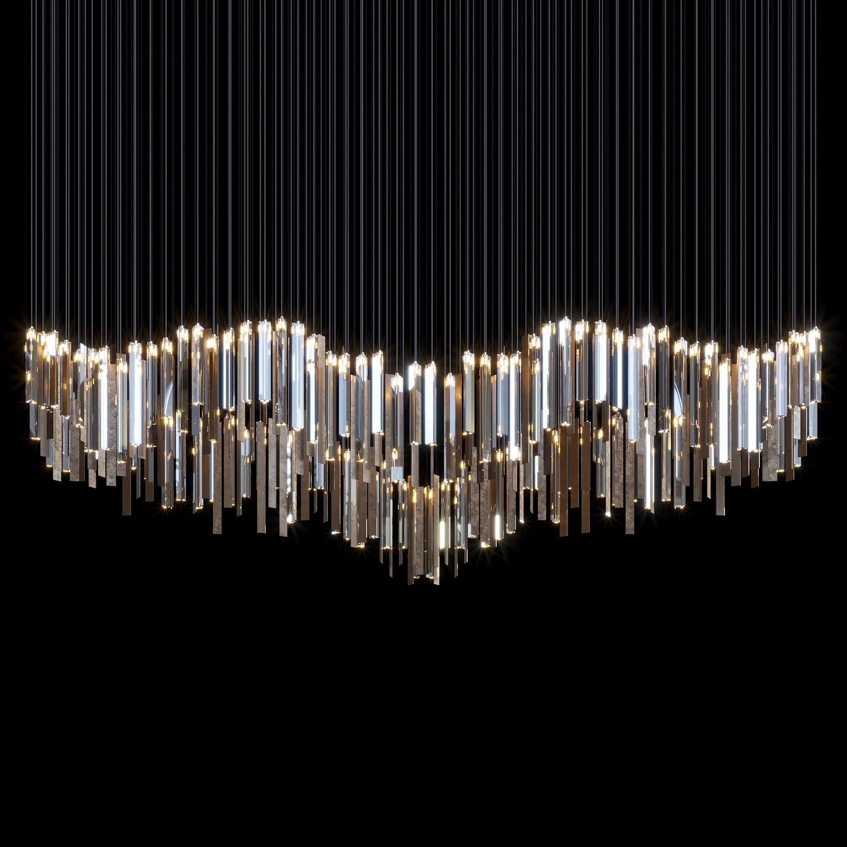 Crystal Ribbon Waterfall Chandelier