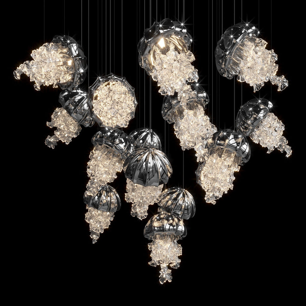 Mauve Jellyfish Cascade Chandelier
