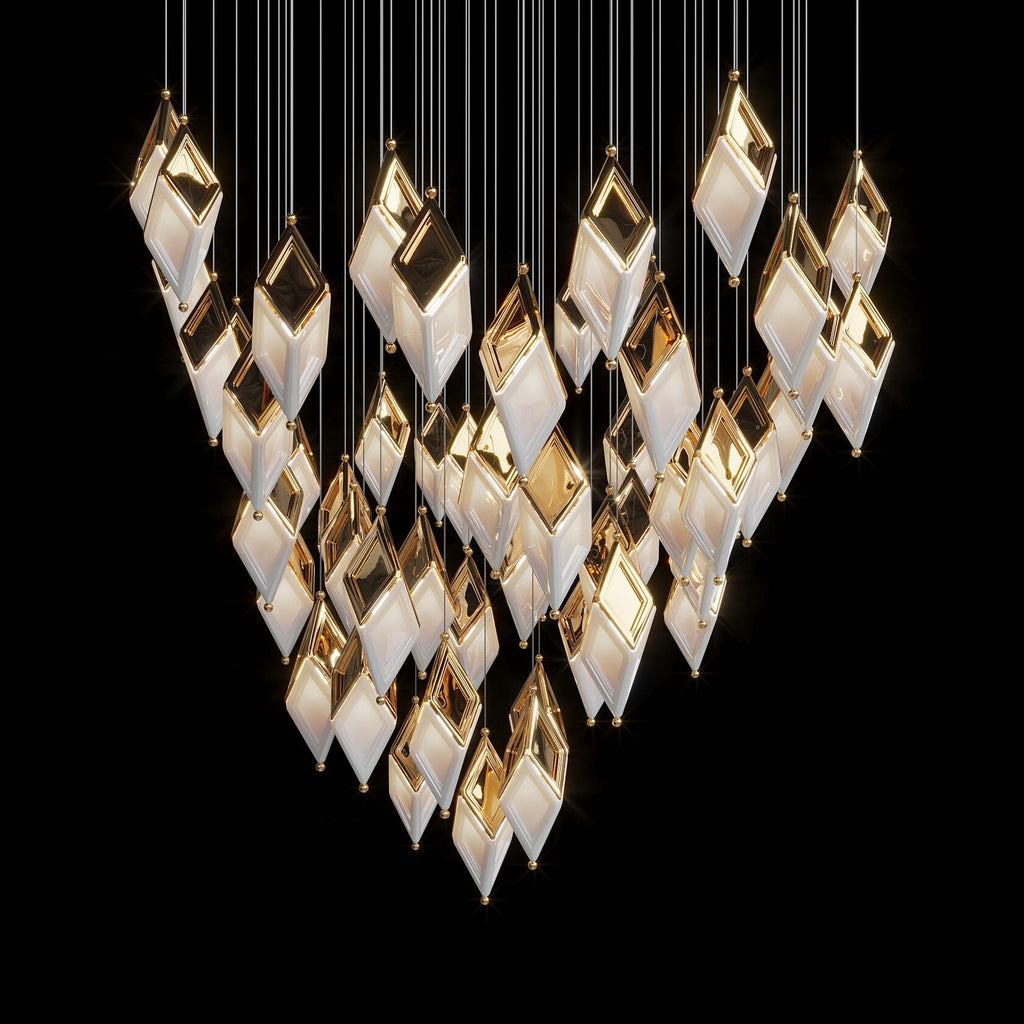 White Diamond Cascade Chandelier