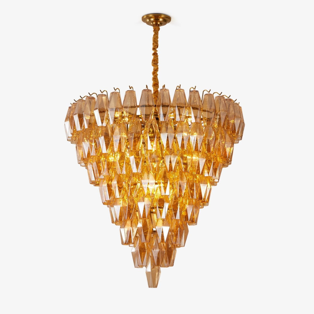 Luxury Murano Poliedri Amber Empire Chandelier