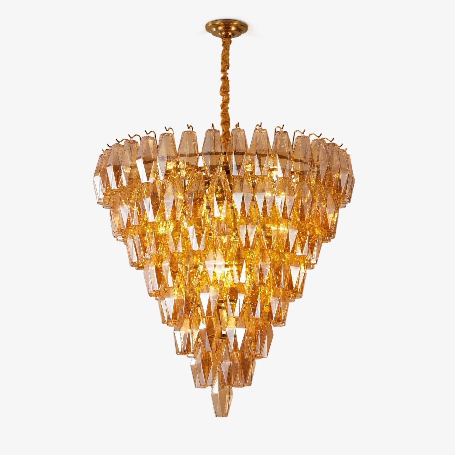 Luxury Murano Poliedri Amber Empire Chandelier