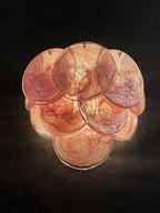 Murano Wall Lamp | 10 Alabaster Pink Disc Glass | Set of 2