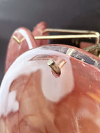 Murano Wall Lamp | 10 Alabaster Pink Disc Glass | Set of 2