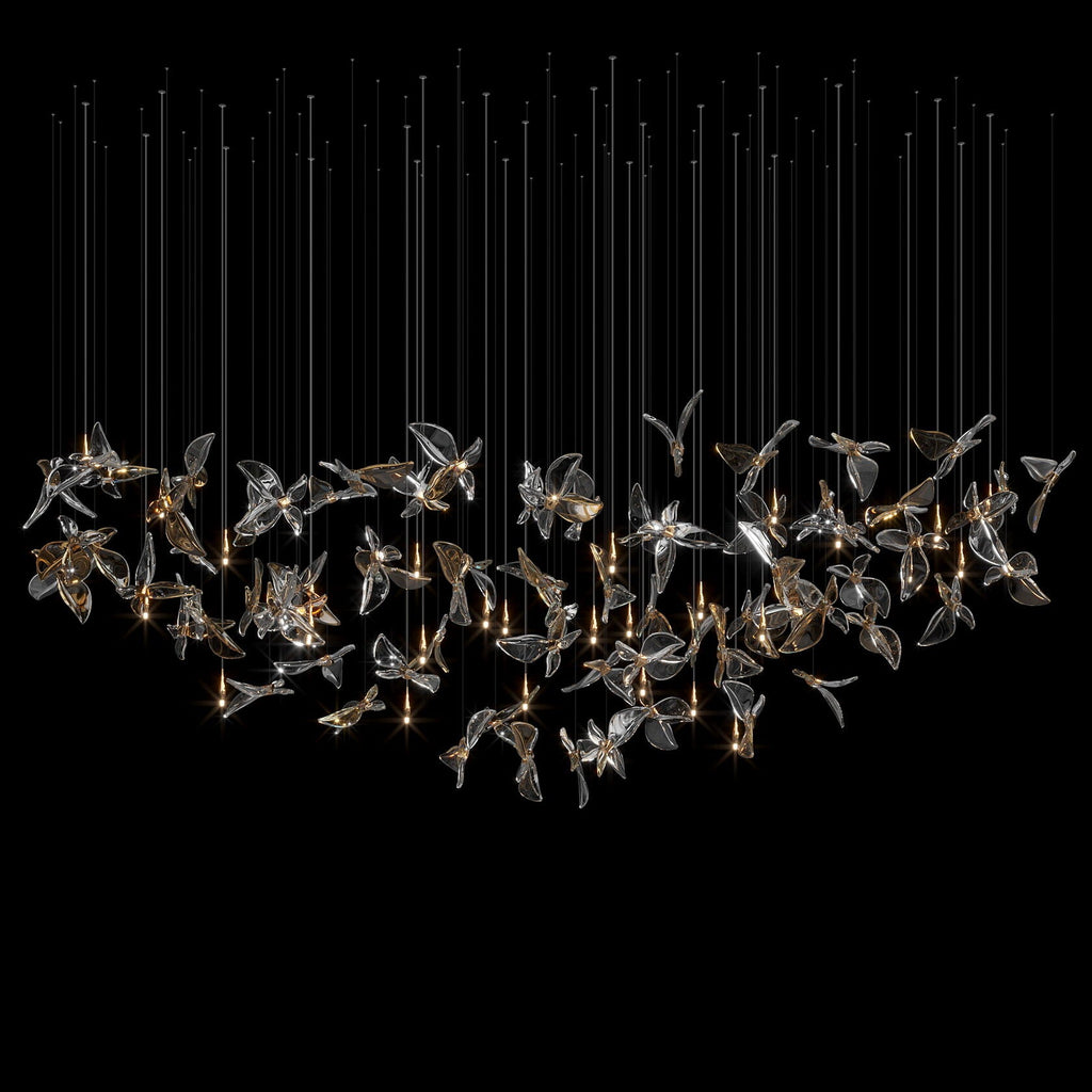 Smoke Butterfly Flight Chandelier