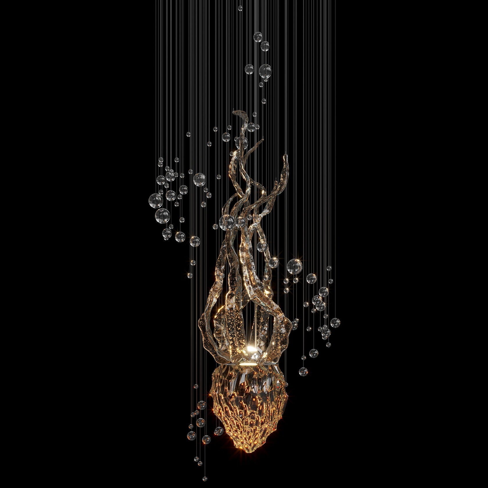 Green Sea Reed Chandelier