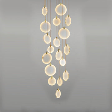 Queenie Alabaster Drop Long Round Chandelier by Bling Lighting Studio