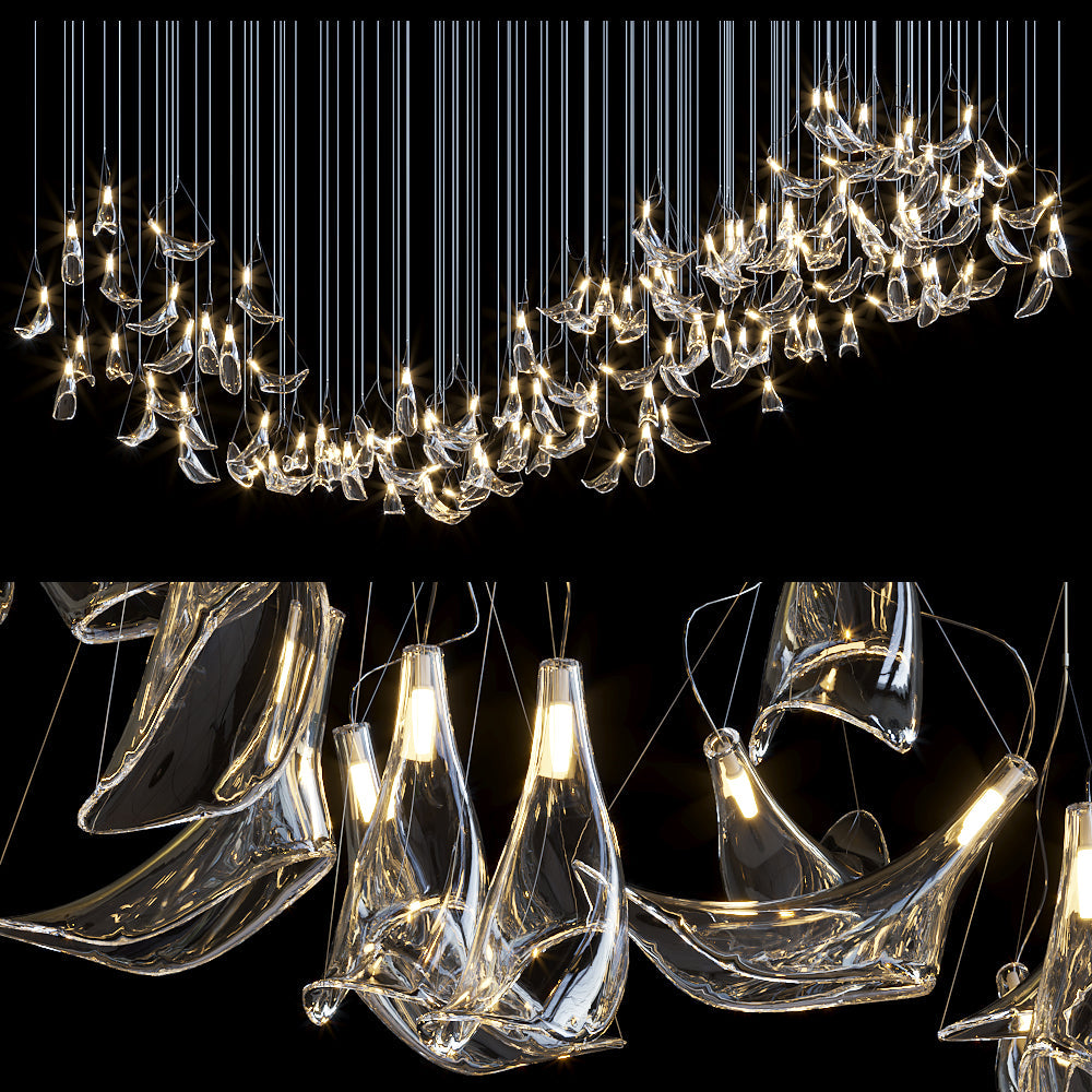 Clear Manta Cascade Chandelier