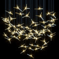 White Gold Leaf Vine Chandelier