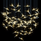 White Gold Leaf Vine Chandelier