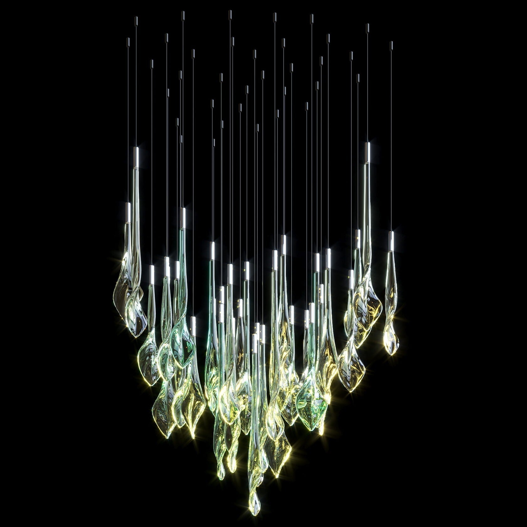 Crystal Drop Rain Chandelier
