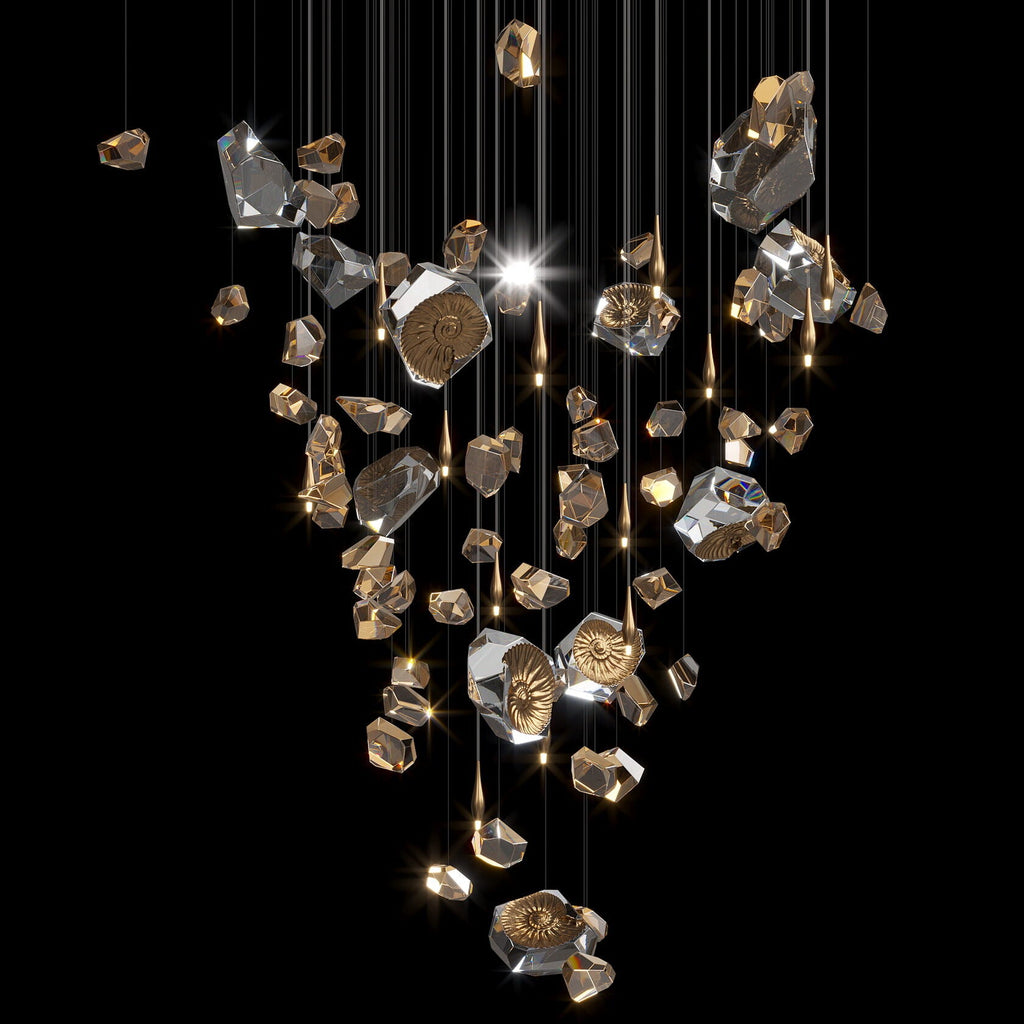 Champagne Crystal Meteor Chandelier