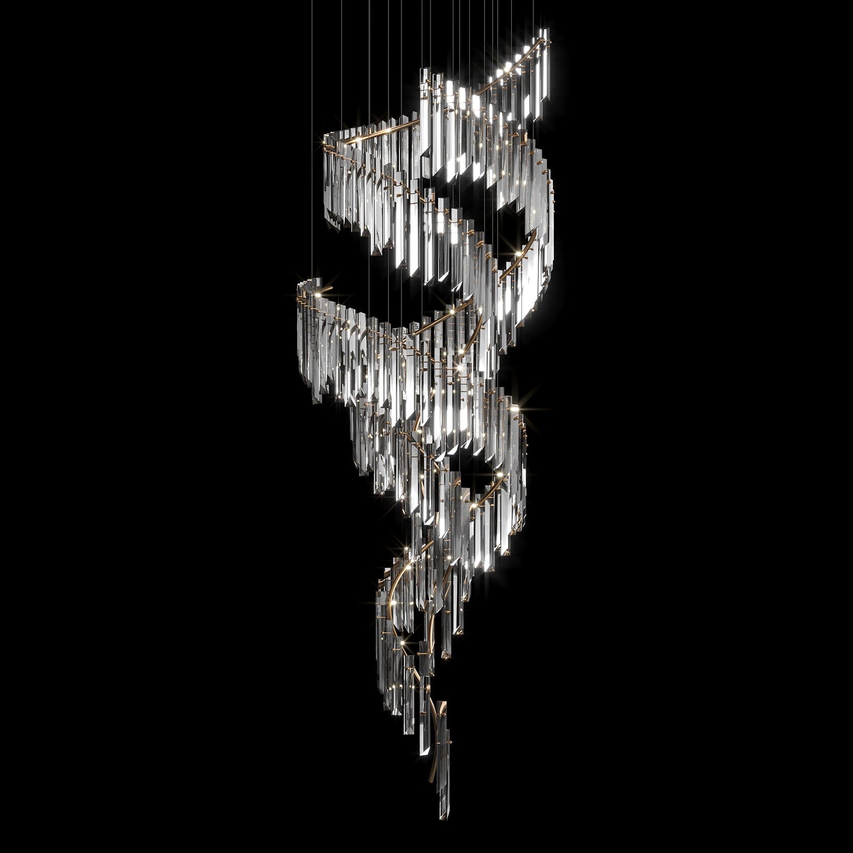 Crystal Prism Waterfall Chandelier