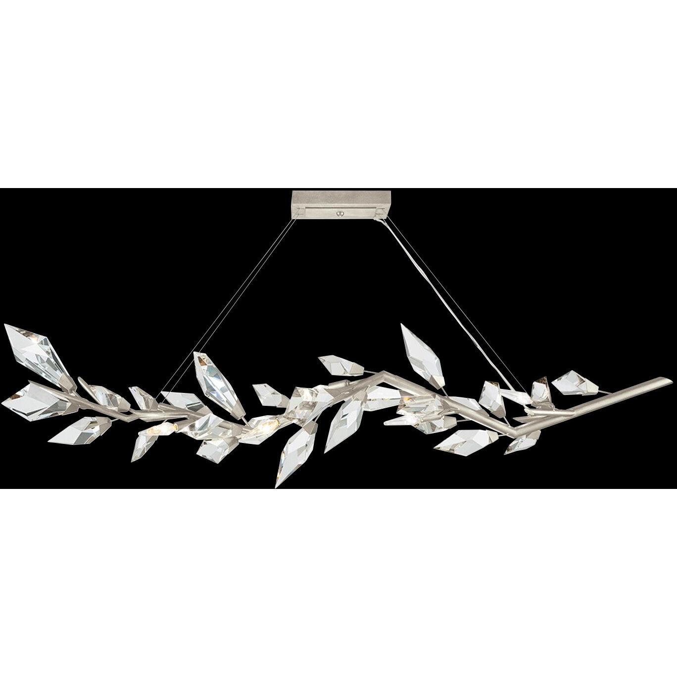 Foret 7 Light 63.5 inch Silver Pendant Ceiling Light by Bling Lighting Studio