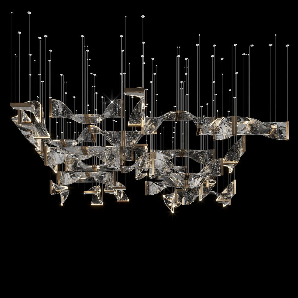 Crystal Twist Panel Chandelier