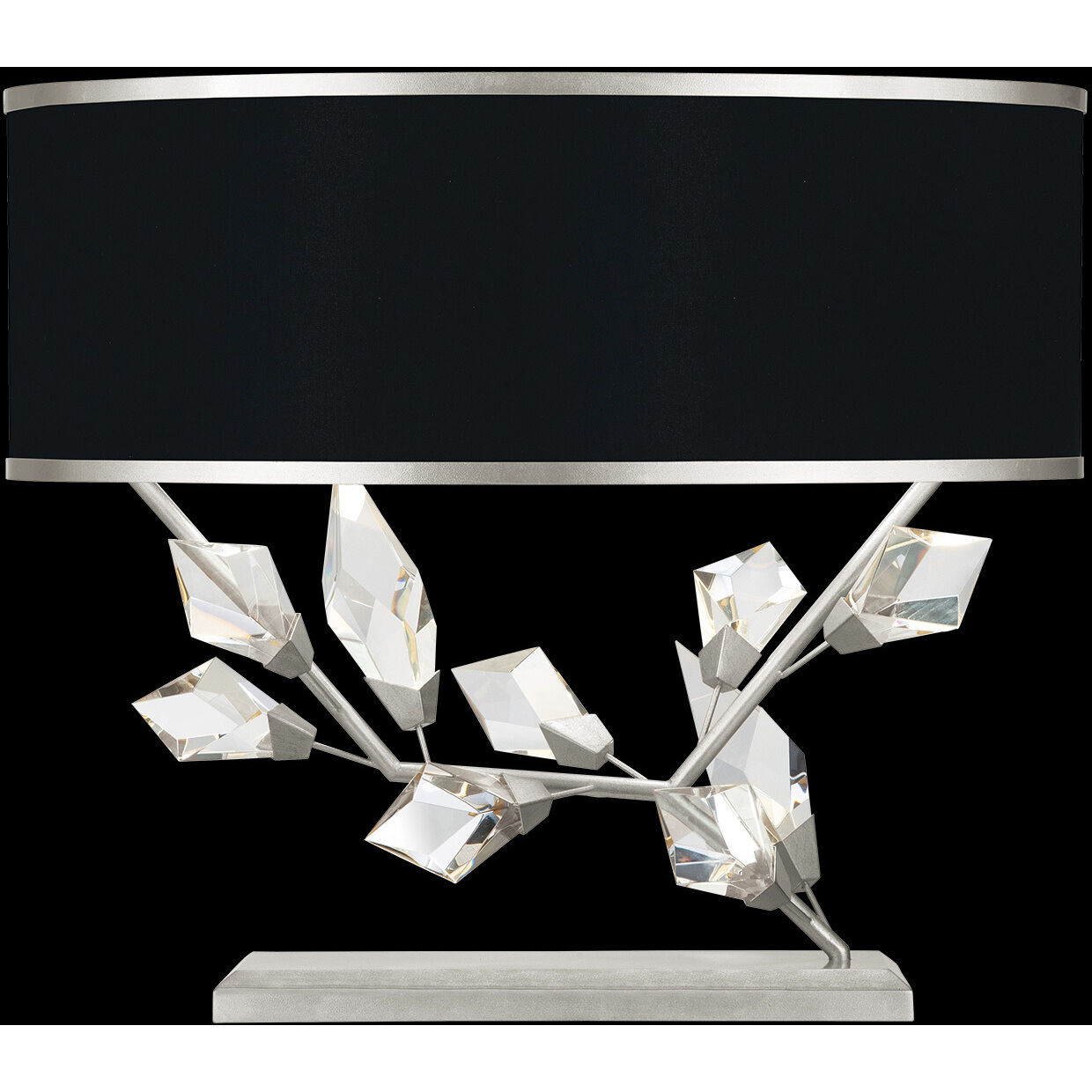 Foret 21.5 inch 100 watt Silver Table Lamp Portable Light by Bling Lighting Studio