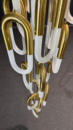 Gold Glass Loop Cluster Chandelier