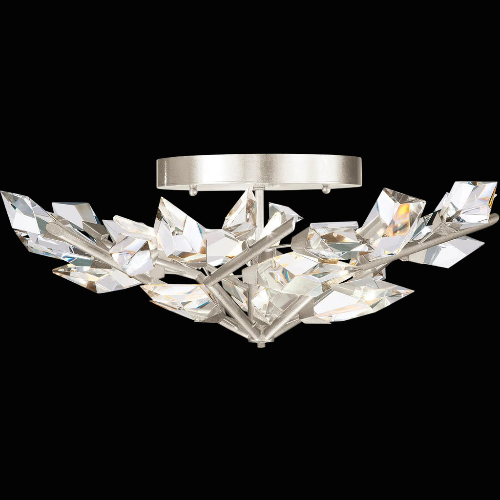 Foret 4 Light 31 inch Silver Flush Mount Ceiling Light by Bling Lighting Studio