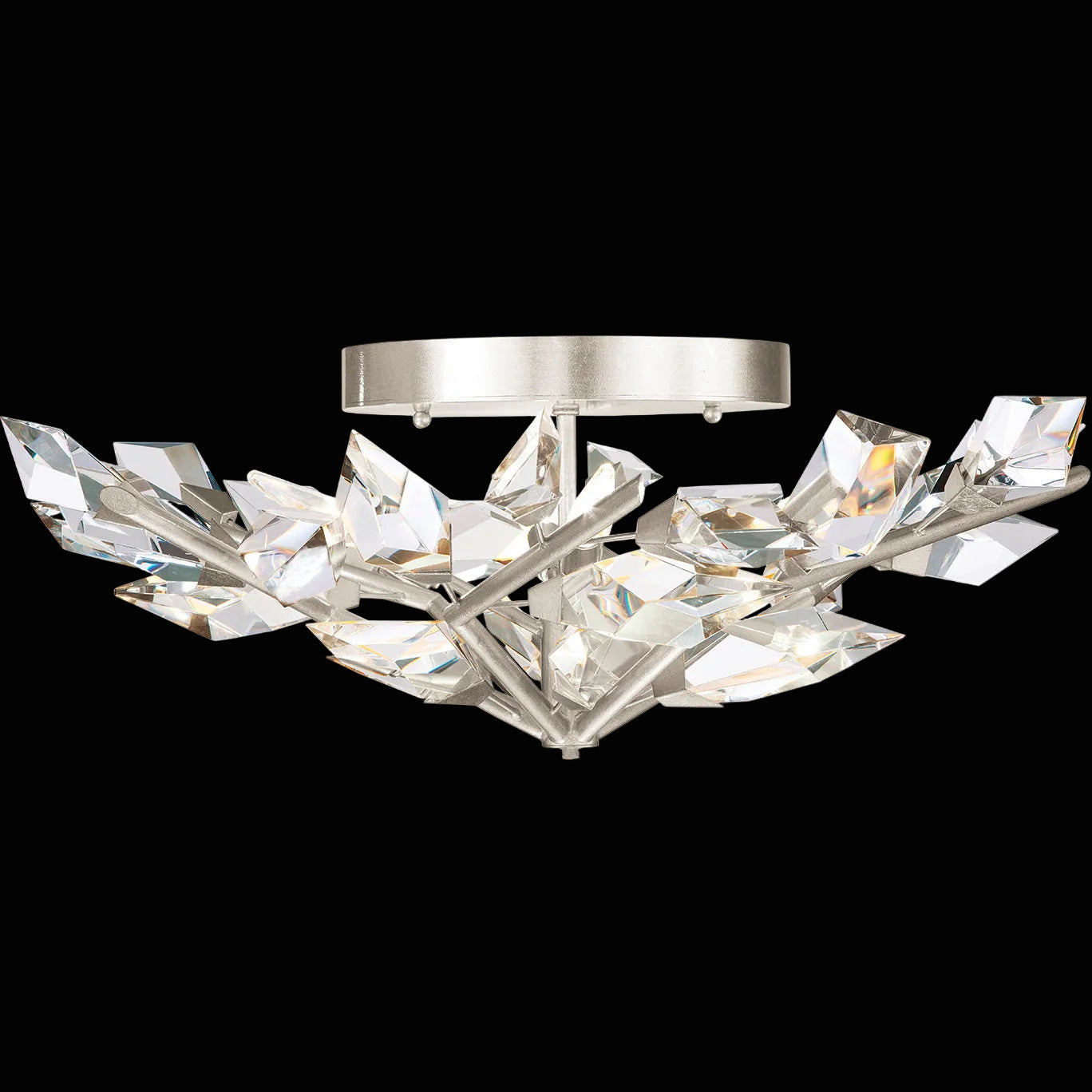 Foret 4 Light 31 inch Silver Flush Mount Ceiling Light by Bling Lighting Studio