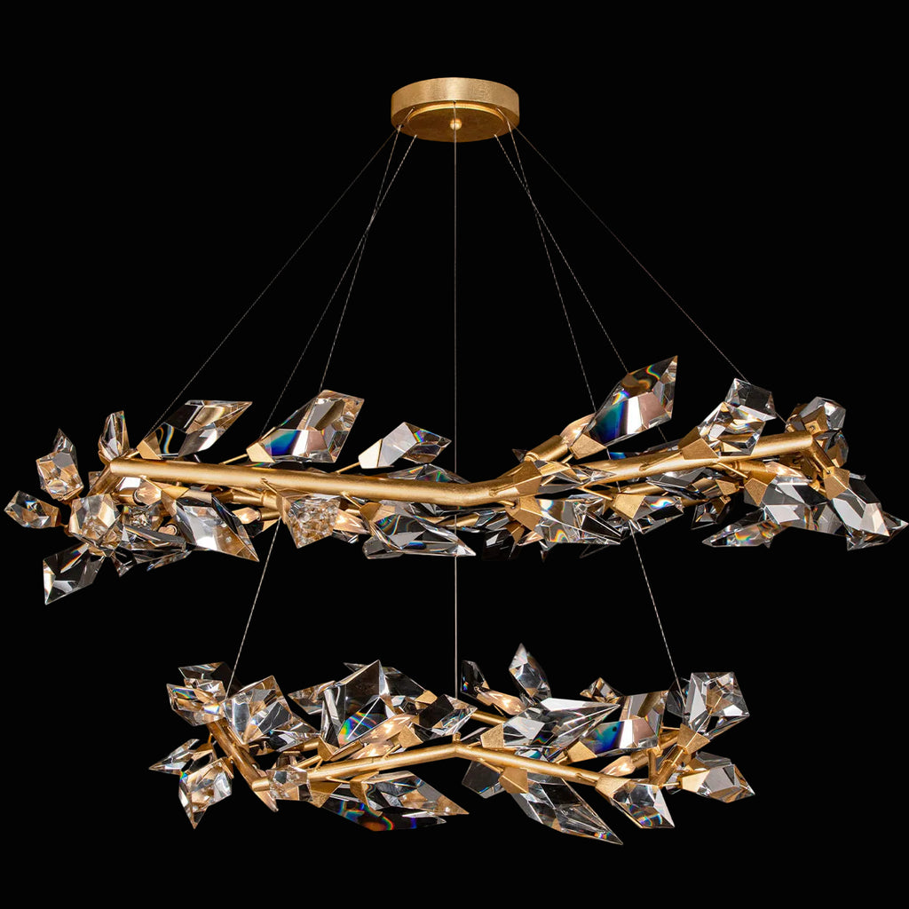 Foret 20 Light 55 inch Gold Pendant Ceiling Light by Bling Lighting Studio