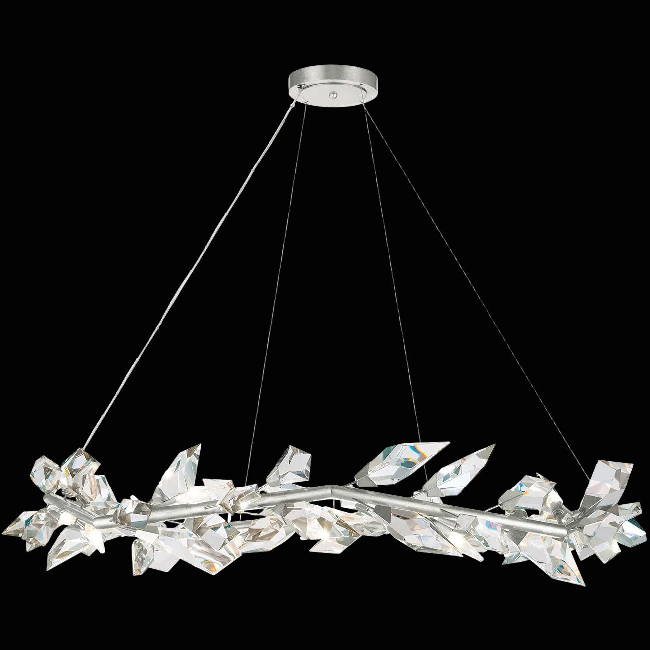 Foret 12 Light 55 inch Silver Pendant Ceiling Light by Bling Lighting Studio