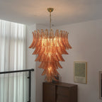 Amber Leaf Cascade Chandelier Glass lighting by Bling Lighting Studio
