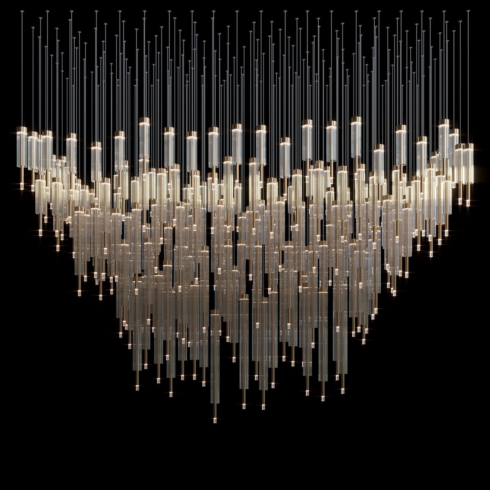 Crystal Tube Rain Chandelier