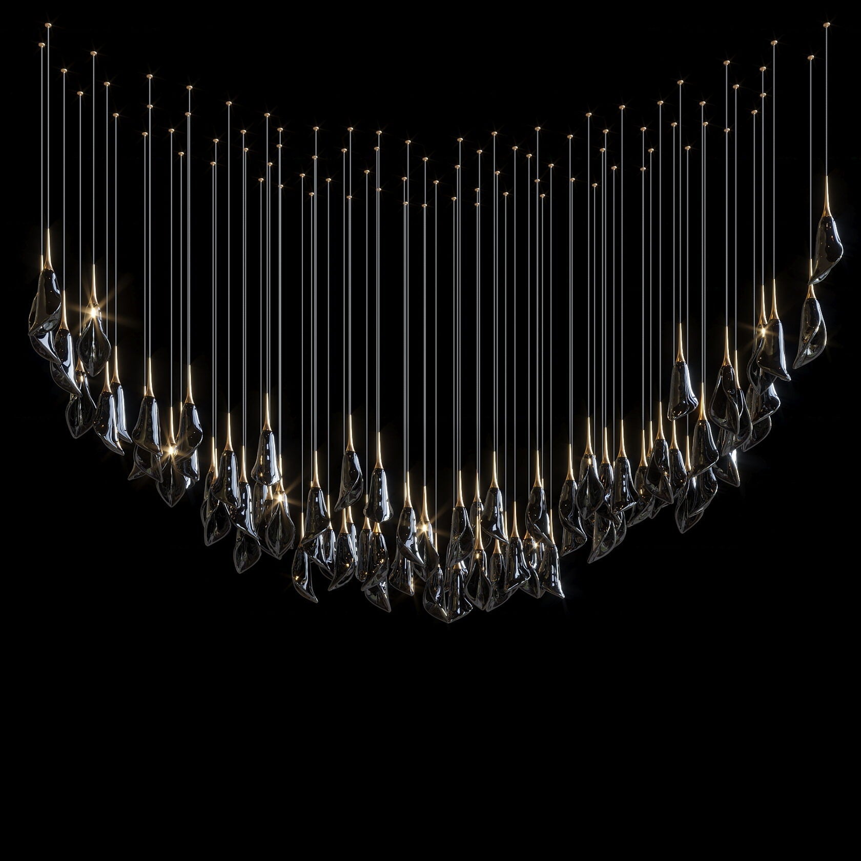 White Petal Drop Chandelier