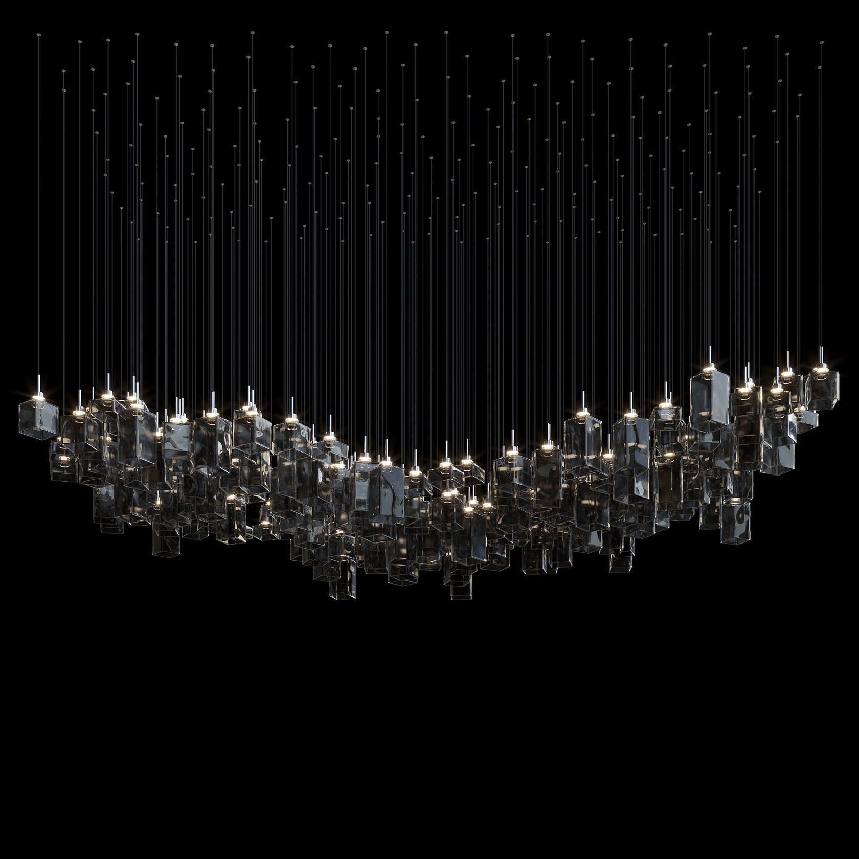 Amber Block Cascade Chandelier