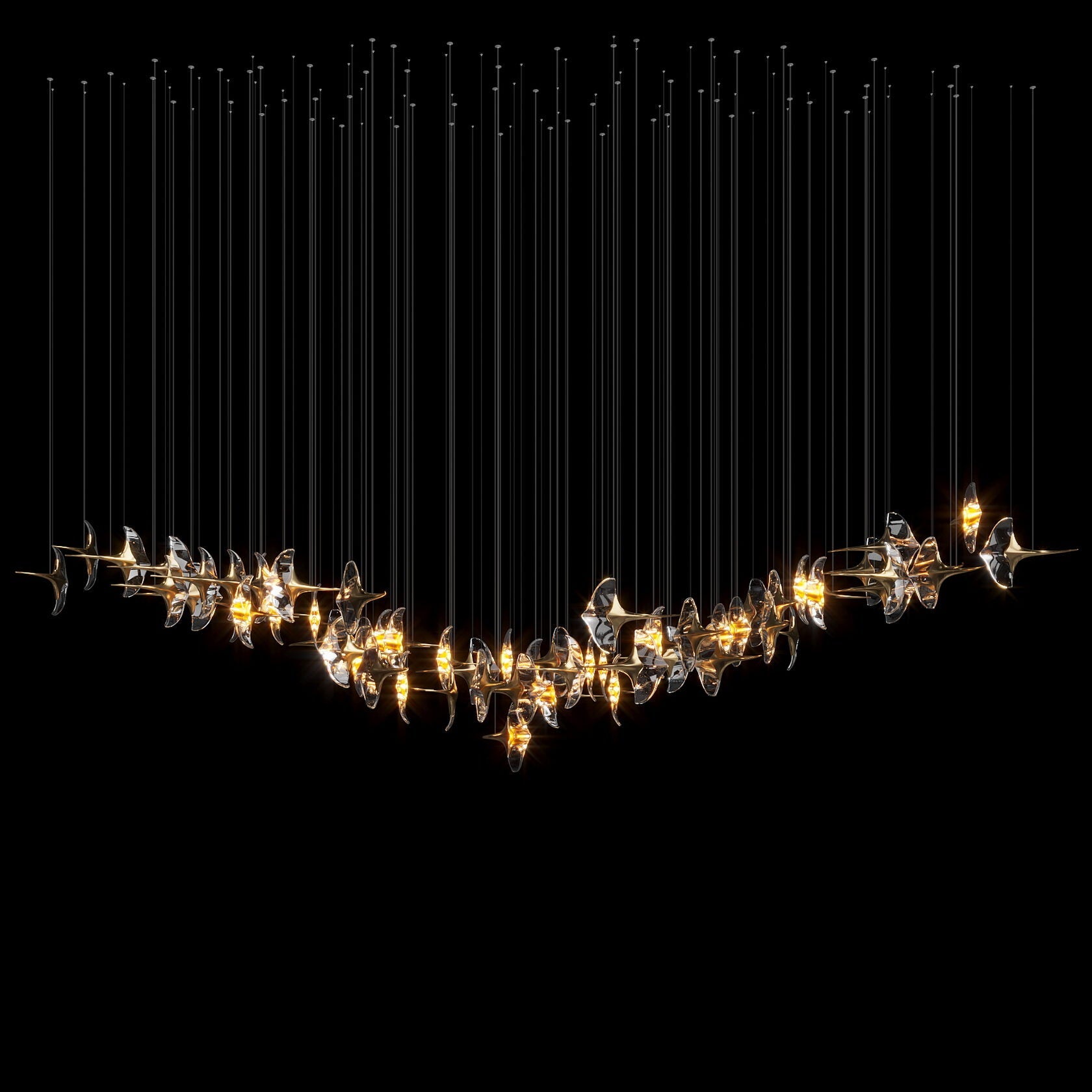 Clear Manta Cluster Chandelier