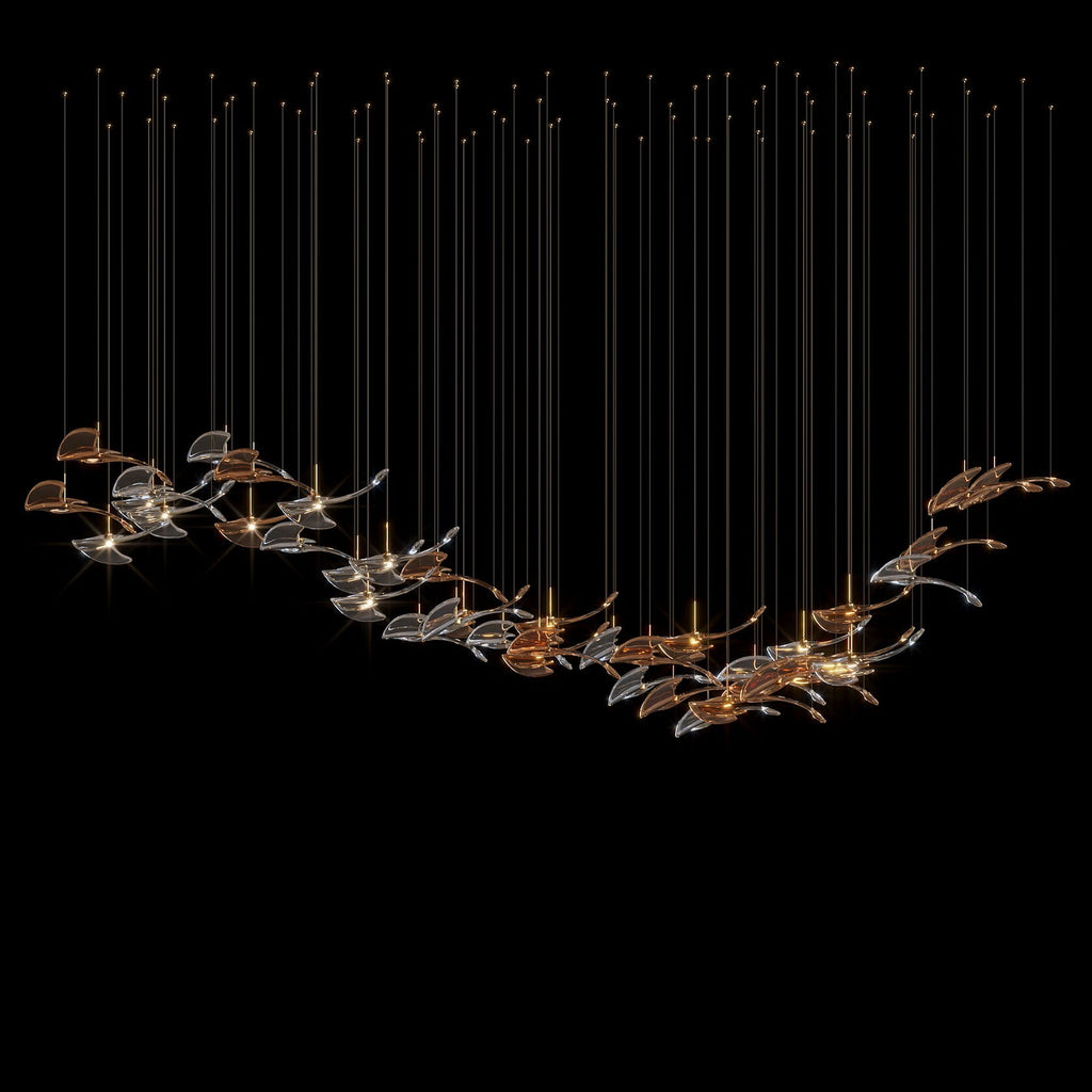 Glass Swallow Flight Chandelier