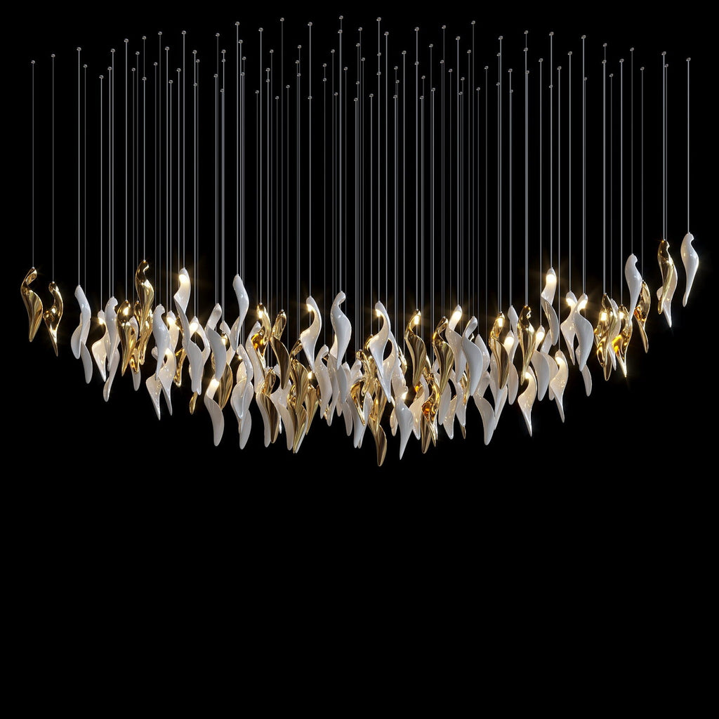 White Gold Calla Cascade Chandelier