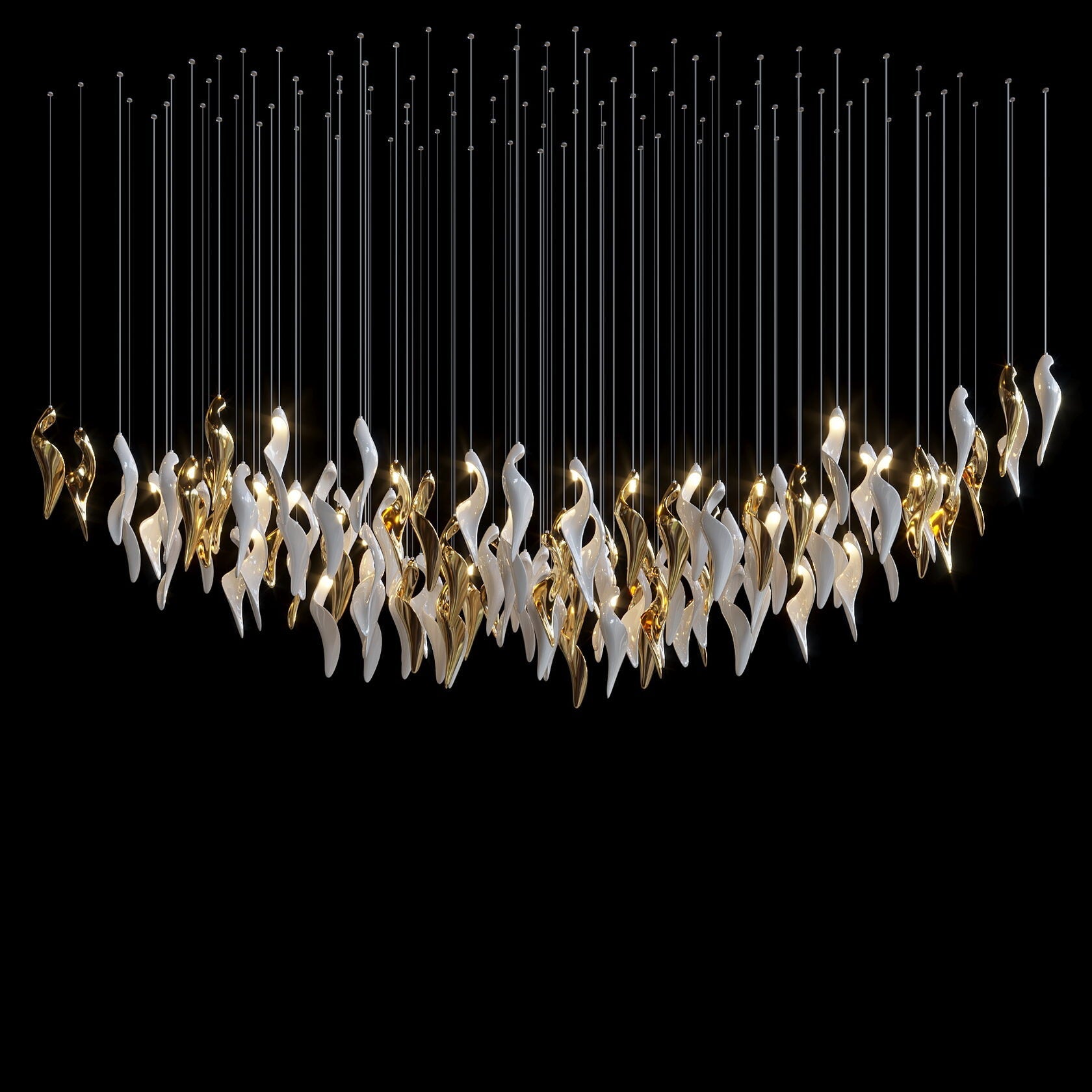 White Gold Calla Cascade Chandelier