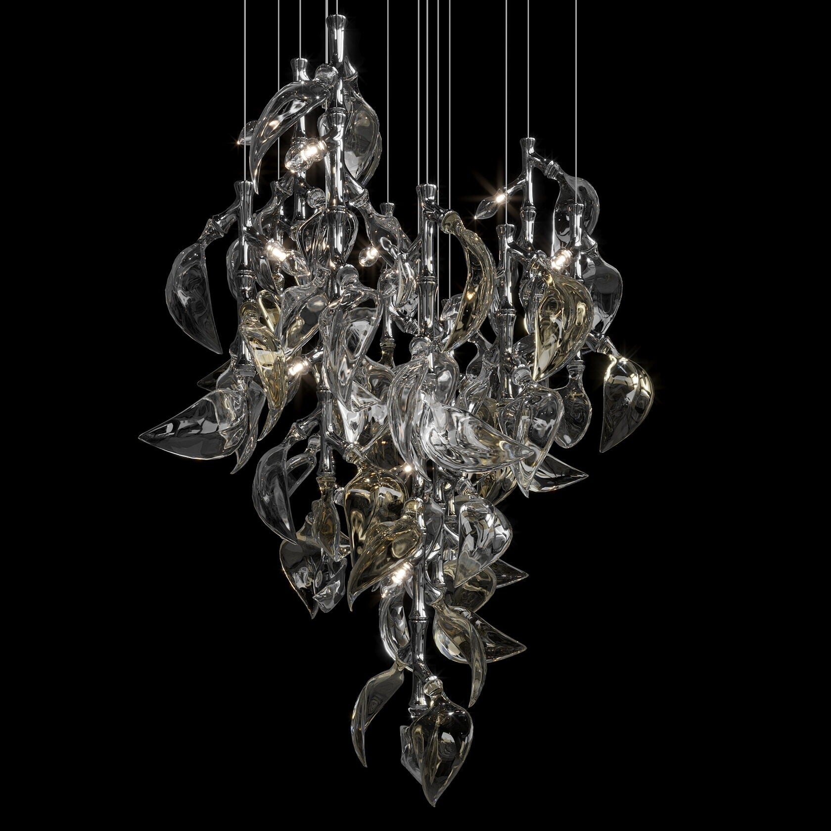 White Calla Cascade Chandelier