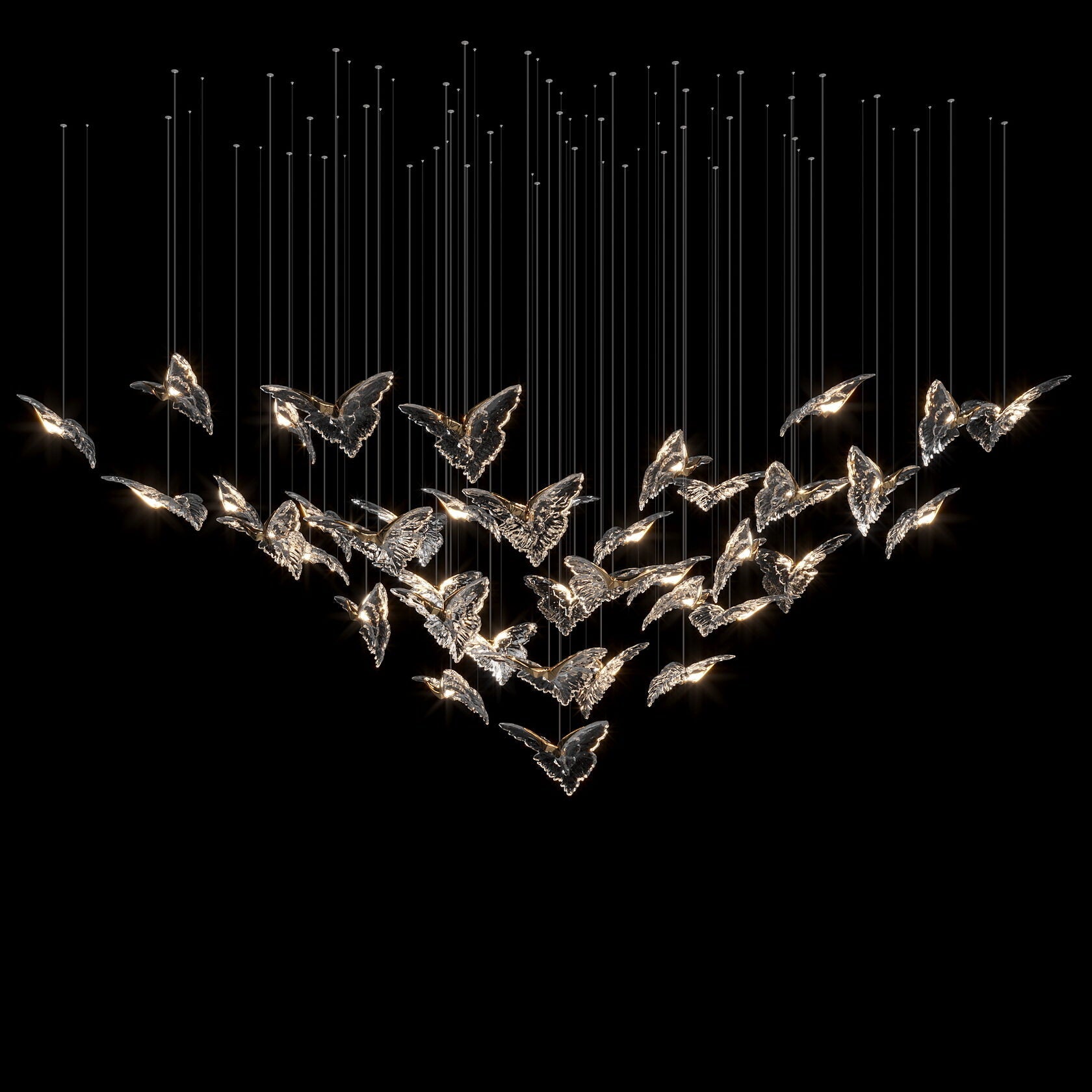 Crystal Butterfly Flight Chandelier