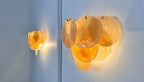 Murano Wall Lamp | 10 Alabaster Gold Disc Glass | Set of 2