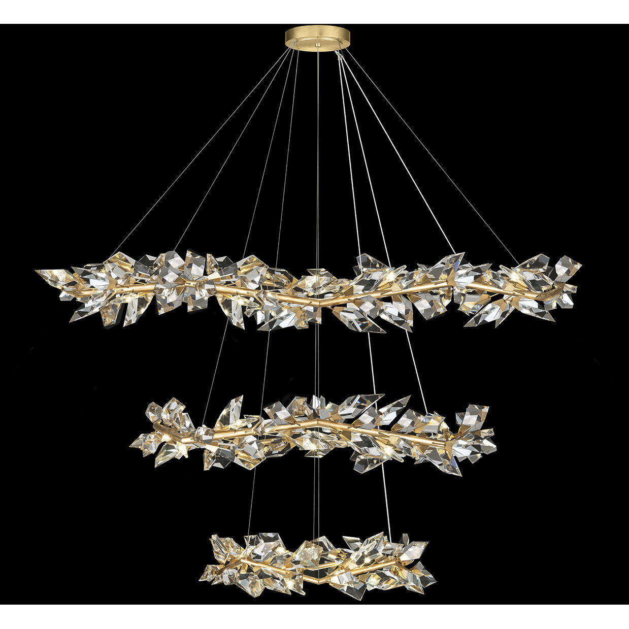 Foret 35 Light 71 inch Gold Pendant Ceiling Light by Bling Lighting Studio